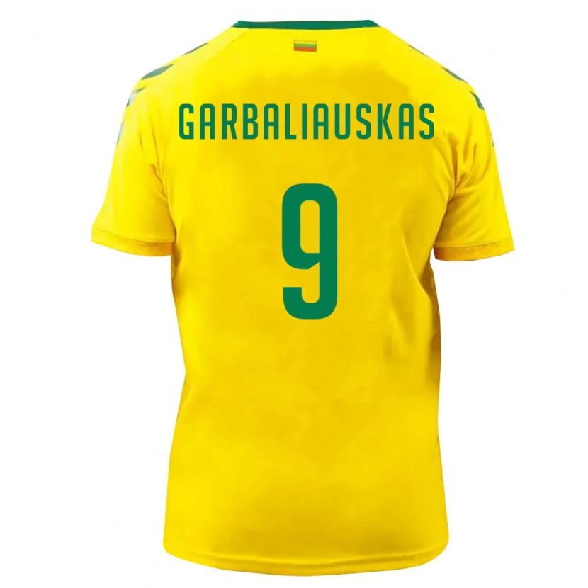 Danxen Niño Camiseta Lituania Nedas Garbaliauskas #9 Amarillo Verde 1ª Equipación 26-28 La Camisa México