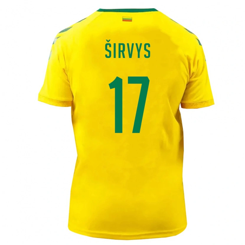 Danxen Niño Camiseta Lituania Pijus Sirvys #17 Amarillo Verde 1ª Equipación 26-28 La Camisa México