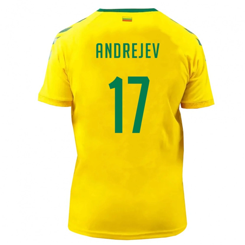 Danxen Niño Camiseta Lituania Maksim Andrejev #17 Amarillo Verde 1ª Equipación 26-28 La Camisa México
