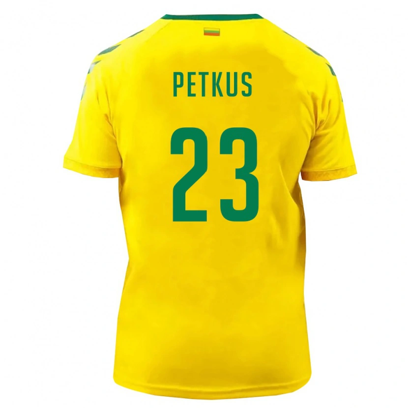 Danxen Niño Camiseta Lituania Nojus Petkus #23 Amarillo Verde 1ª Equipación 26-28 La Camisa México