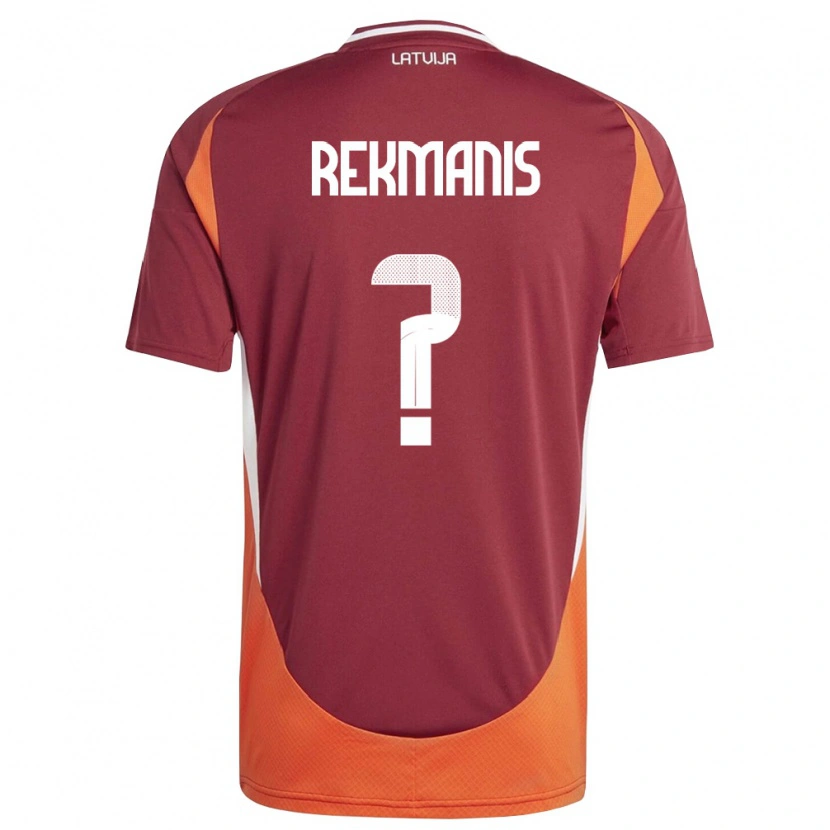 Danxen Niño Camiseta Letonia Kristaps Rekmanis #0 Rojo Oscuro Blanco Naranja 1ª Equipación 26-28 La Camisa México