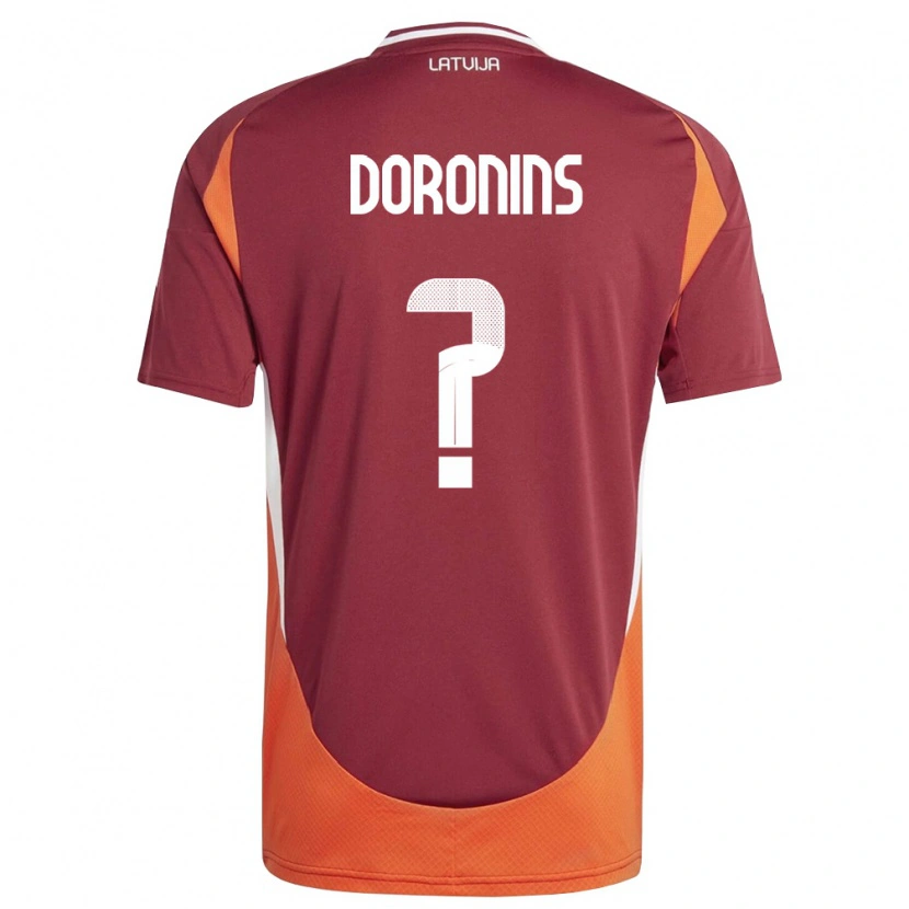 Danxen Niño Camiseta Letonia Nikita Doronins #0 Rojo Oscuro Blanco Naranja 1ª Equipación 26-28 La Camisa México