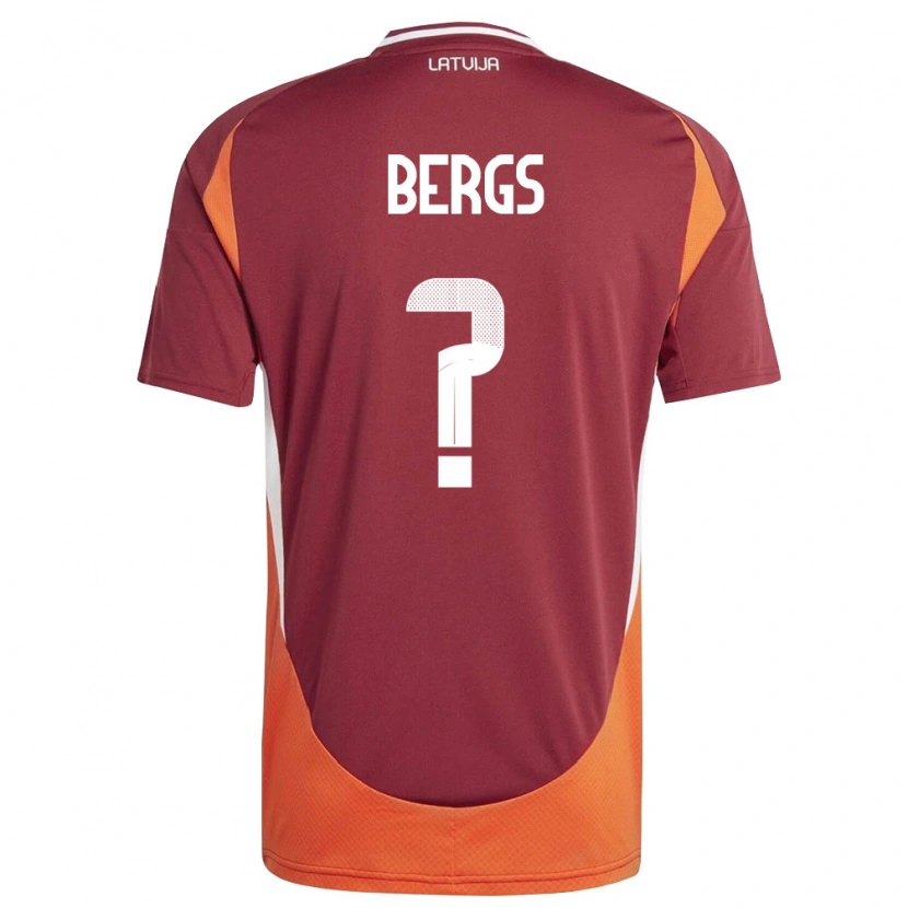 Danxen Niño Camiseta Letonia Tomass Bergs #0 Rojo Oscuro Blanco Naranja 1ª Equipación 26-28 La Camisa México