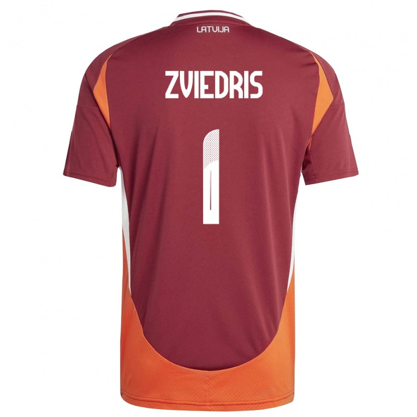 Danxen Niño Camiseta Letonia Krisjanis Zviedris #1 Rojo Oscuro Blanco Naranja 1ª Equipación 26-28 La Camisa México