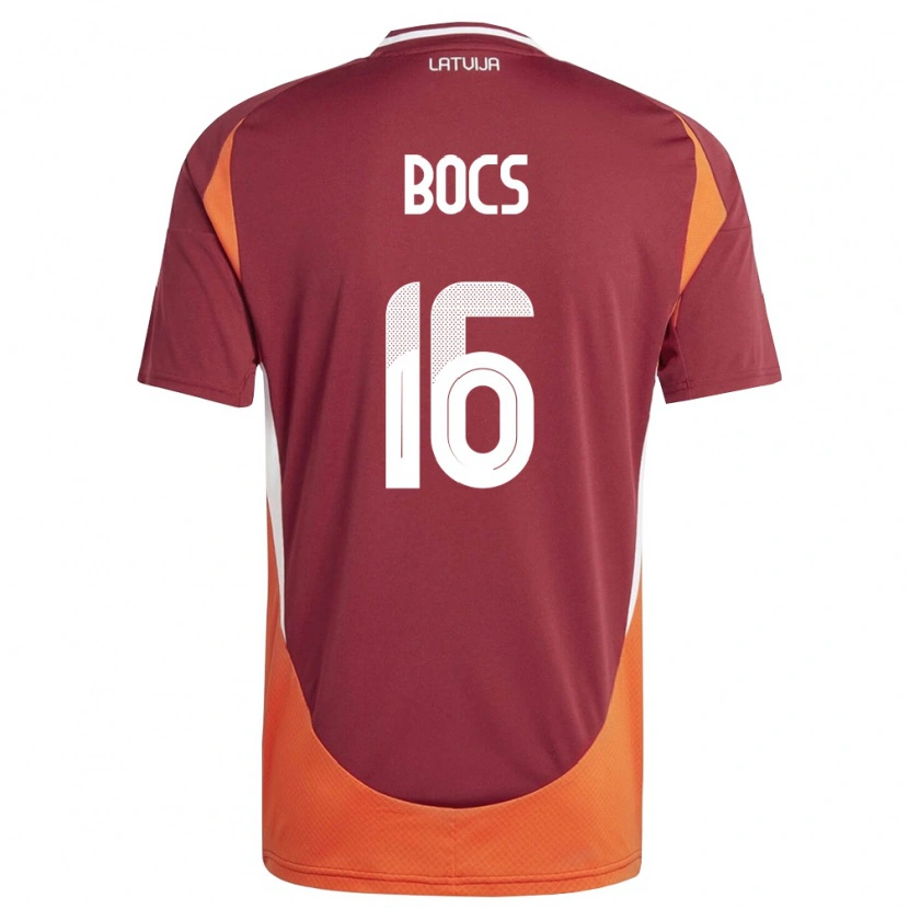 Danxen Niño Camiseta Letonia Roberts Bocs #16 Rojo Oscuro Blanco Naranja 1ª Equipación 26-28 La Camisa México