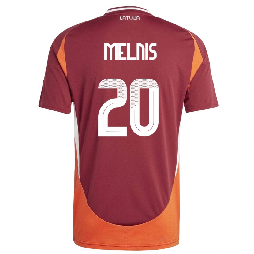 Danxen Niño Camiseta Letonia Bruno Melnis #20 Rojo Oscuro Blanco Naranja 1ª Equipación 26-28 La Camisa México
