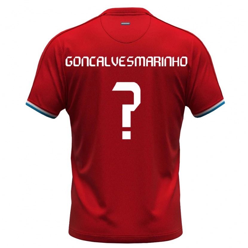 Danxen Niño Camiseta Luxemburgo Luca Goncalves Marinho #0 Rojo Blanco Azul 1ª Equipación 26-28 La Camisa México