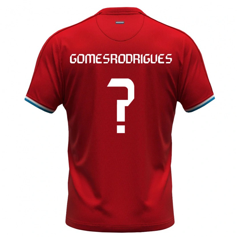 Danxen Niño Camiseta Luxemburgo Jess Gomes Rodrigues #0 Rojo Blanco Azul 1ª Equipación 26-28 La Camisa México