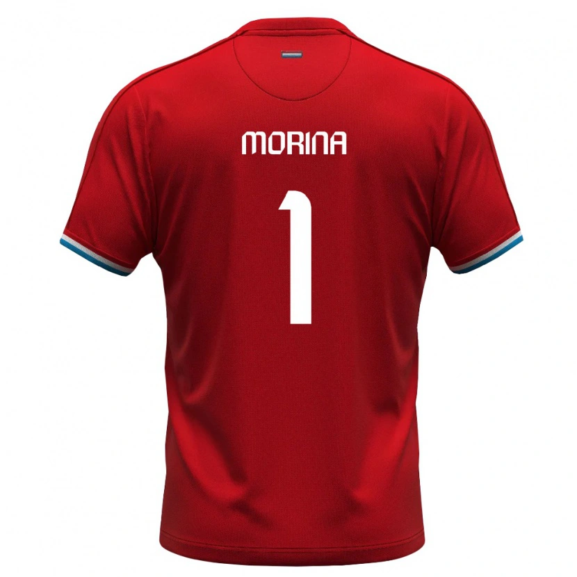 Danxen Niño Camiseta Luxemburgo Eltion Morina #1 Rojo Blanco Azul 1ª Equipación 26-28 La Camisa México