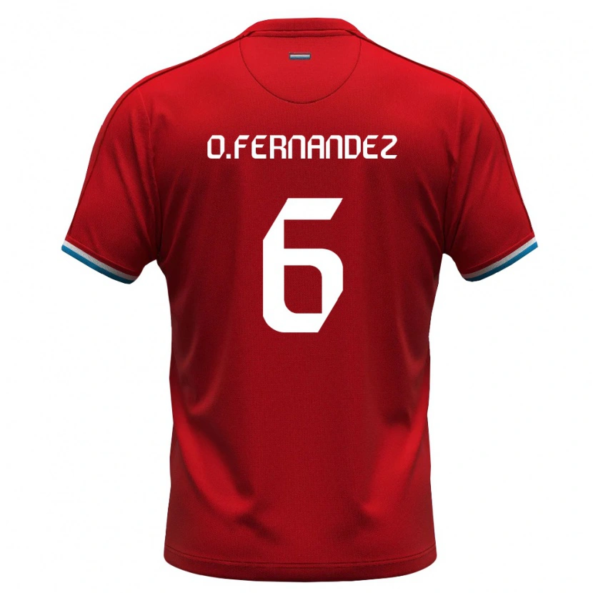 Danxen Niño Camiseta Luxemburgo Oriol Fernandez Berenguer #6 Rojo Blanco Azul 1ª Equipación 26-28 La Camisa México