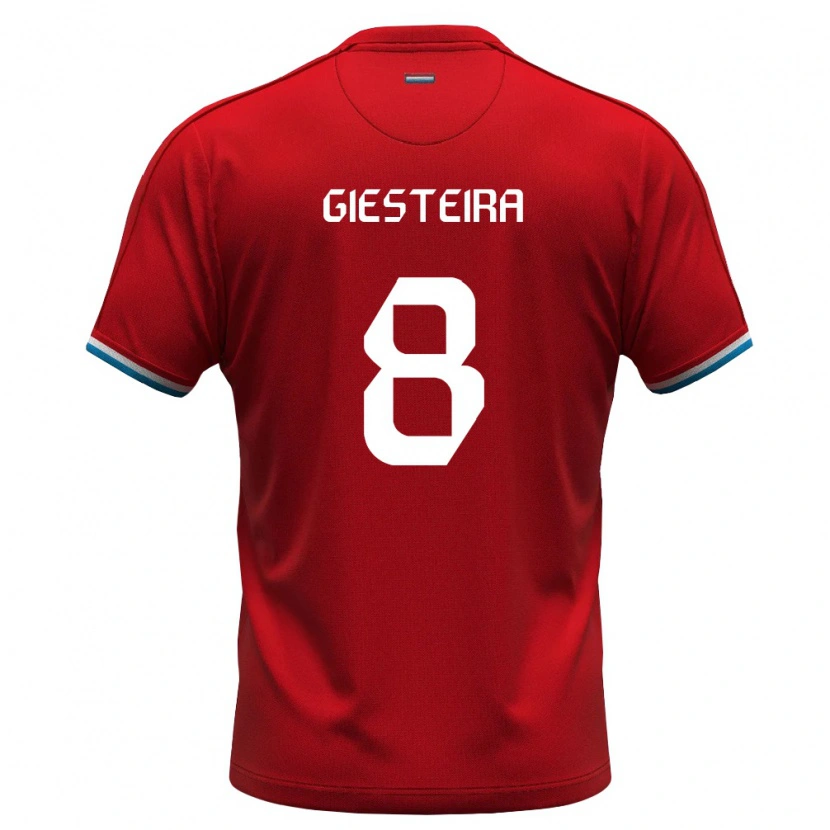 Danxen Niño Camiseta Luxemburgo Bruno Giesteira #8 Rojo Blanco Azul 1ª Equipación 26-28 La Camisa México