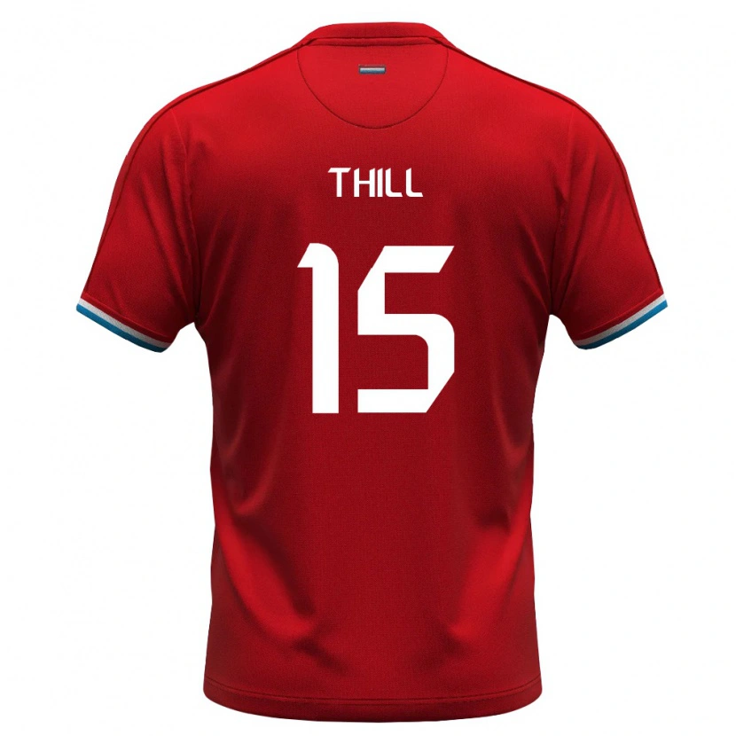Danxen Niño Camiseta Luxemburgo Vincent Thill #15 Rojo Blanco Azul 1ª Equipación 26-28 La Camisa México