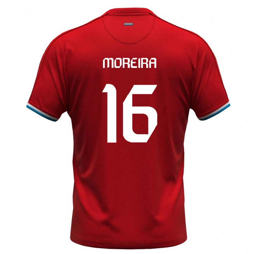 Danxen Niño Camiseta Luxemburgo Saiyen Moreira #16 Rojo Blanco Azul 1ª Equipación 26-28 La Camisa México