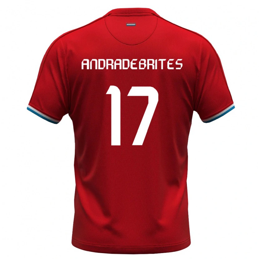 Danxen Niño Camiseta Luxemburgo Christophe Andrade Brites #17 Rojo Blanco Azul 1ª Equipación 26-28 La Camisa México