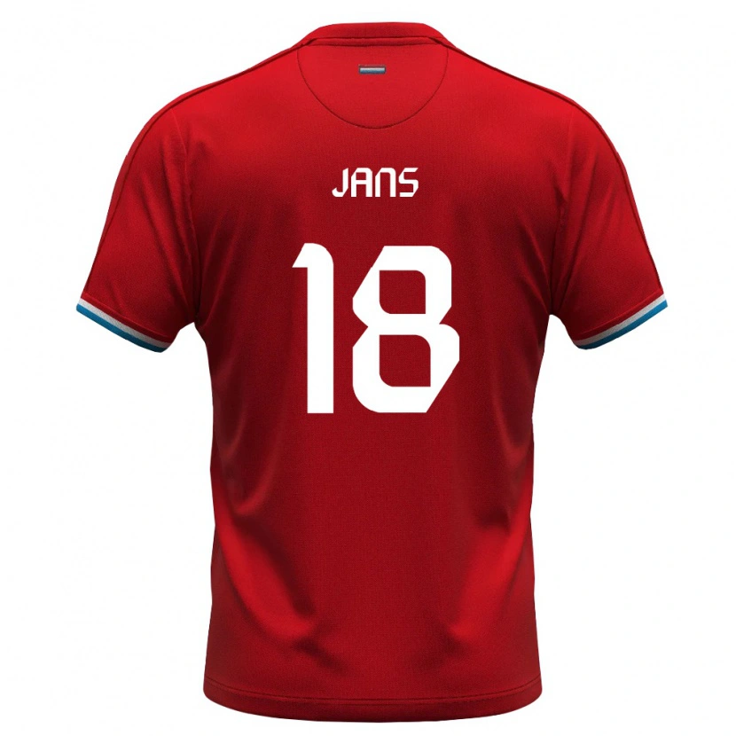 Danxen Niño Camiseta Luxemburgo Laurent Jans #18 Rojo Blanco Azul 1ª Equipación 26-28 La Camisa México
