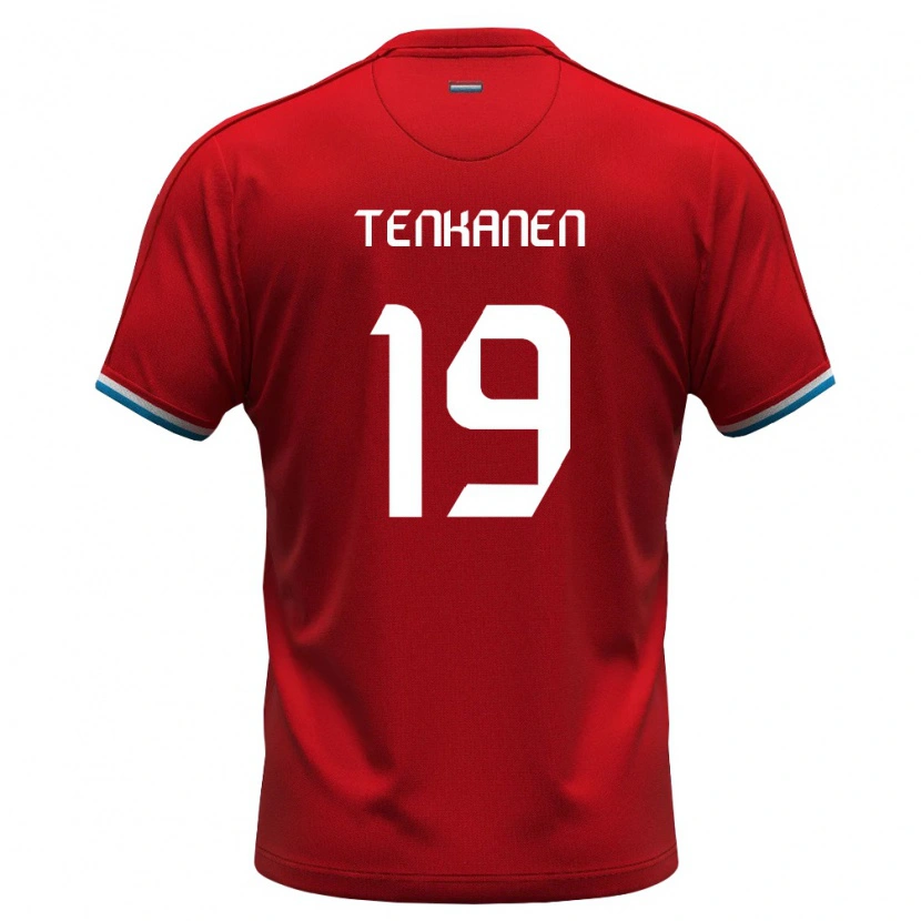 Danxen Niño Camiseta Luxemburgo Luke Tenkanen #19 Rojo Blanco Azul 1ª Equipación 26-28 La Camisa México