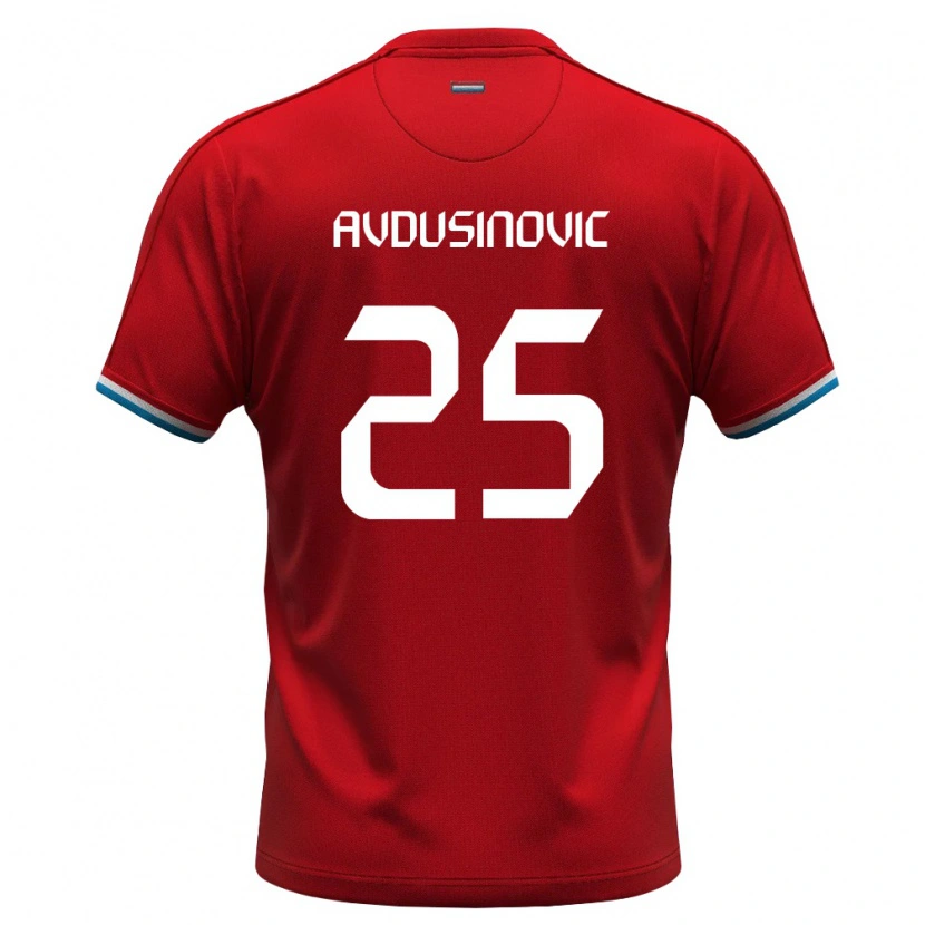 Danxen Niño Camiseta Luxemburgo Kenan Avdusinovic #25 Rojo Blanco Azul 1ª Equipación 26-28 La Camisa México
