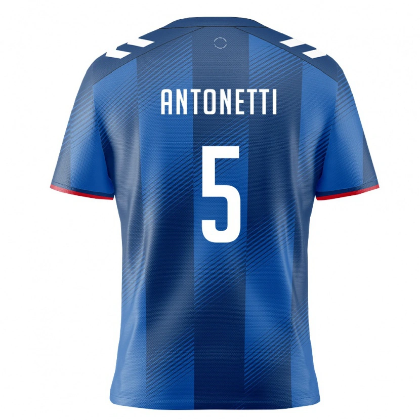 Danxen Niño Camiseta Puerto Rico Nacho Antonetti #5 Azul Real Rojo Blanco 1ª Equipación 26-28 La Camisa México