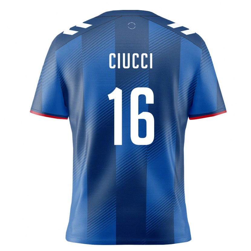 Danxen Niño Camiseta Puerto Rico Gabriele Ciucci #16 Azul Real Rojo Blanco 1ª Equipación 26-28 La Camisa México