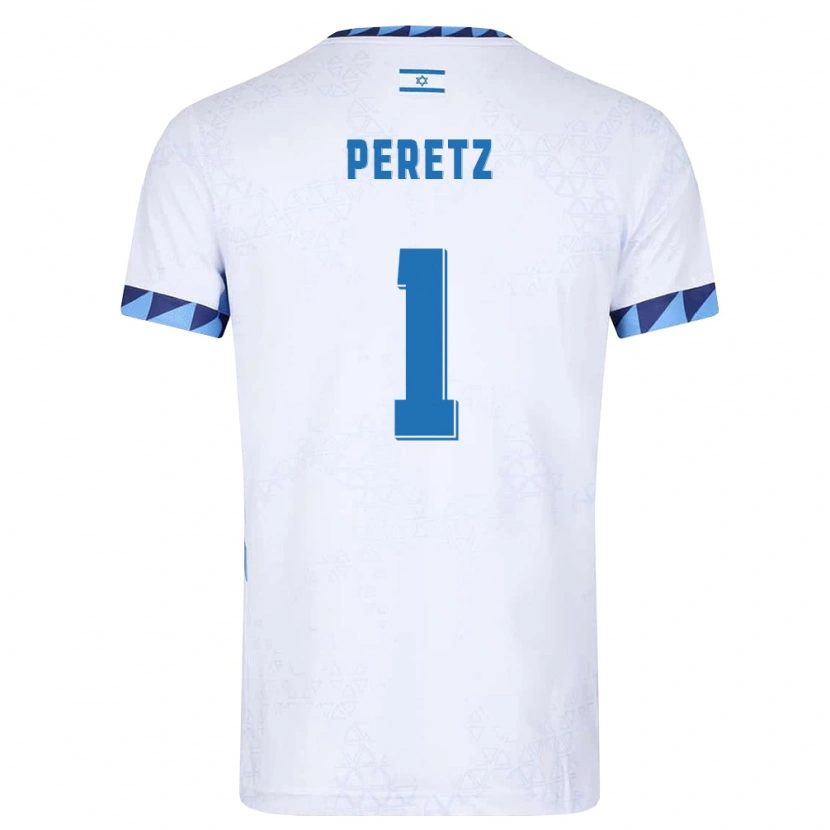 Danxen Niño Camiseta Israel Daniel Peretz #1 Blanco Azul Claro 1ª Equipación 26-28 La Camisa México