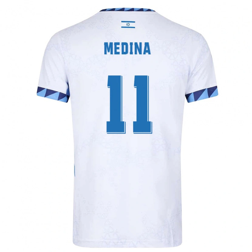 Danxen Niño Camiseta Israel Amit Medina #11 Blanco Azul Claro 1ª Equipación 26-28 La Camisa México
