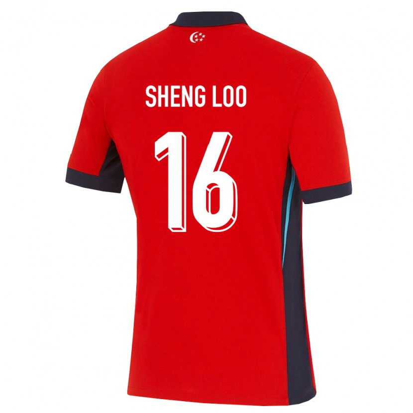 Danxen Niño Camiseta Singapur Kai Sheng Loo #16 Rojo Blanco Negro 1ª Equipación 26-28 La Camisa México