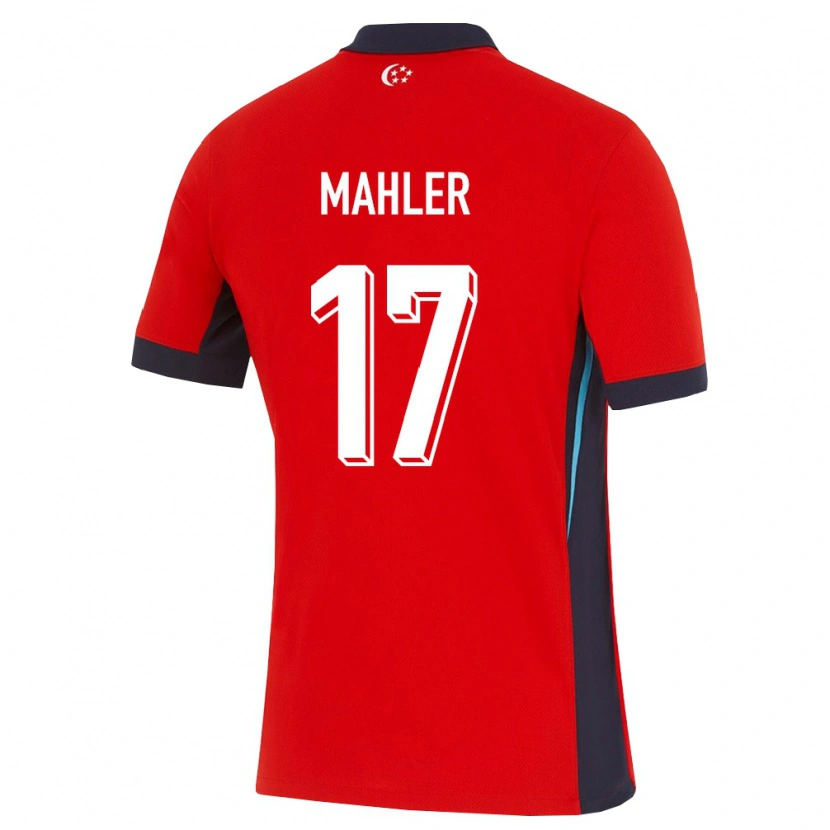 Danxen Niño Camiseta Singapur Jacob Mahler #17 Rojo Blanco Negro 1ª Equipación 26-28 La Camisa México
