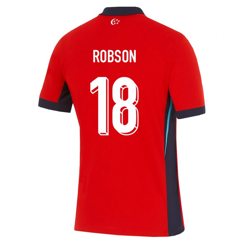 Danxen Niño Camiseta Singapur Ajay Robson #18 Rojo Blanco Negro 1ª Equipación 26-28 La Camisa México