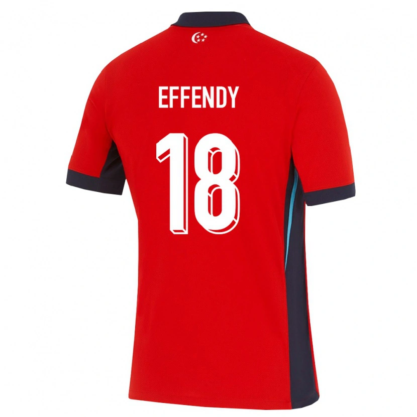 Danxen Niño Camiseta Singapur Ryan Effendy #18 Rojo Blanco Negro 1ª Equipación 26-28 La Camisa México