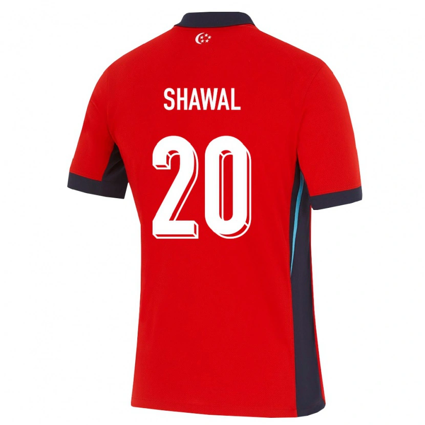 Danxen Niño Camiseta Singapur Shawal Anuar #20 Rojo Blanco Negro 1ª Equipación 26-28 La Camisa México