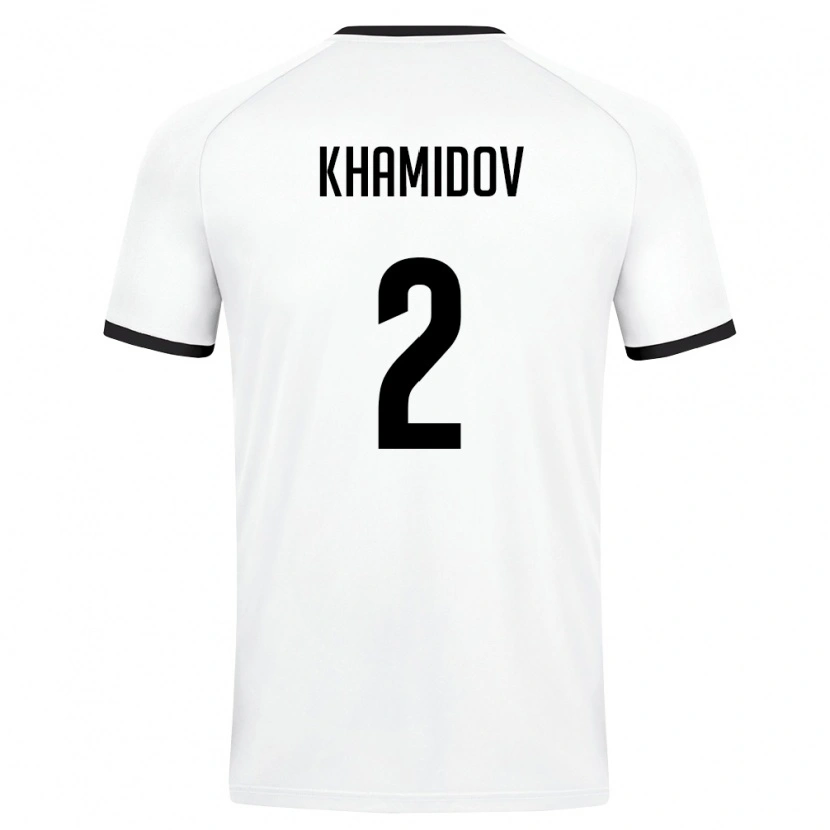Danxen Niño Camiseta Uzbekistán Saidkhon Khamidov #2 Blanco Verde Oscuro 2ª Equipación 26-28 La Camisa México