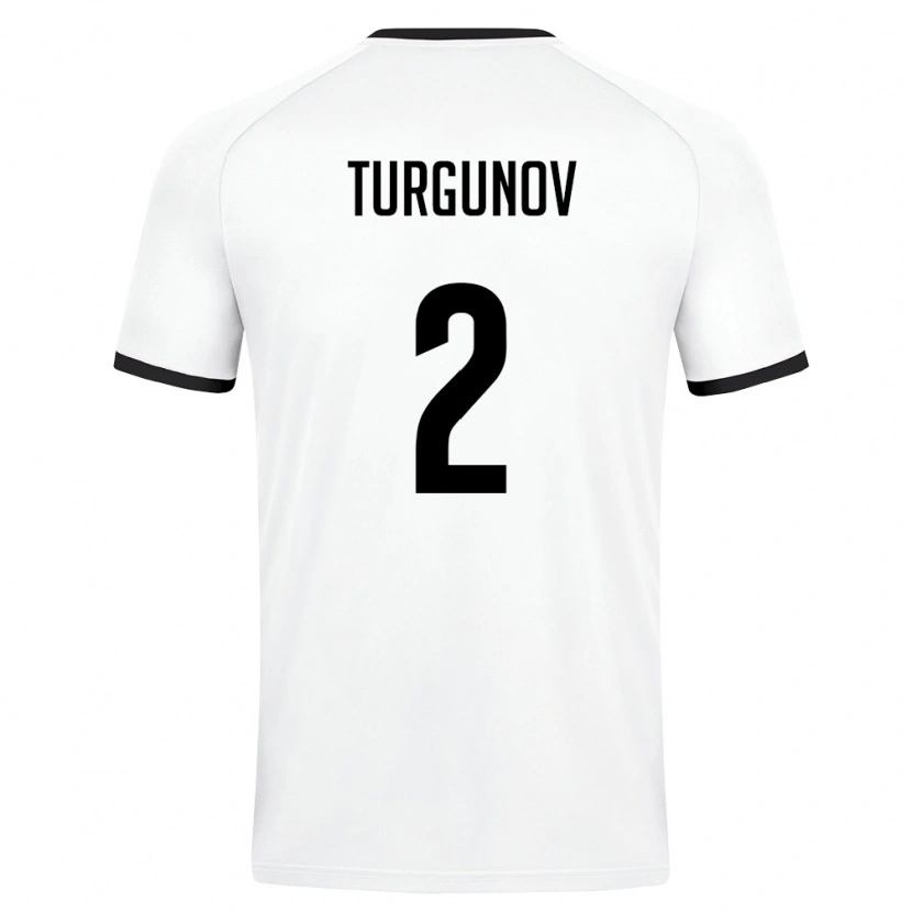 Danxen Niño Camiseta Uzbekistán Kakhramon Turgunov #2 Blanco Verde Oscuro 2ª Equipación 26-28 La Camisa México