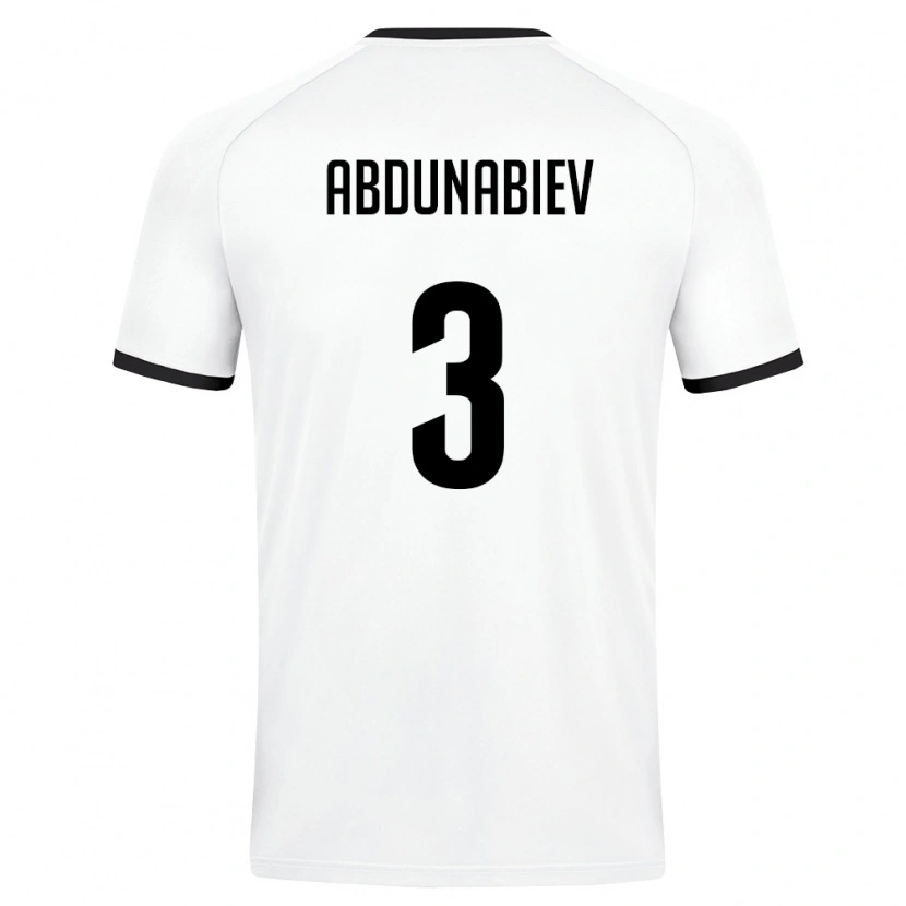Danxen Niño Camiseta Uzbekistán Adis Abdunabiev #3 Blanco Verde Oscuro 2ª Equipación 26-28 La Camisa México