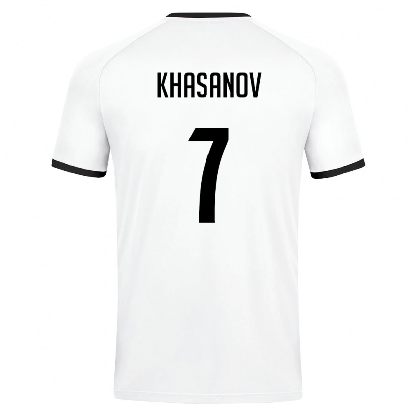 Danxen Niño Camiseta Uzbekistán Sadriddin Khasanov #7 Blanco Verde Oscuro 2ª Equipación 26-28 La Camisa México