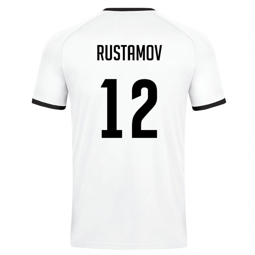 Danxen Niño Camiseta Uzbekistán Umar Rustamov #12 Blanco Verde Oscuro 2ª Equipación 26-28 La Camisa México