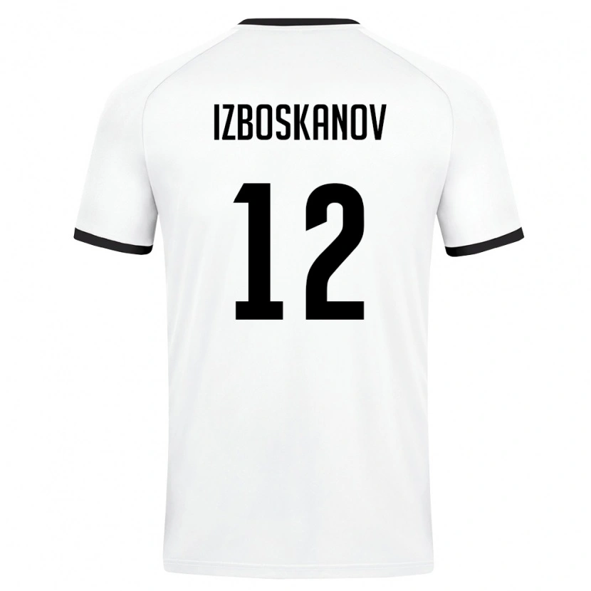 Danxen Niño Camiseta Uzbekistán Bakhodir Izboskanov #12 Blanco Verde Oscuro 2ª Equipación 26-28 La Camisa México