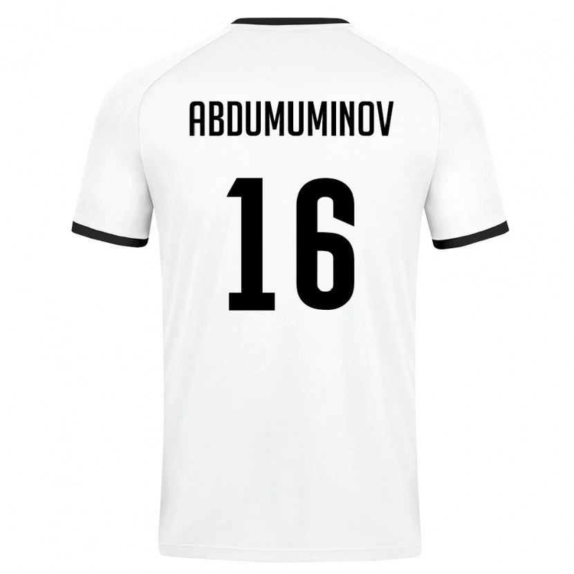 Danxen Niño Camiseta Uzbekistán Azizbek Abdumuminov #16 Blanco Verde Oscuro 2ª Equipación 26-28 La Camisa México