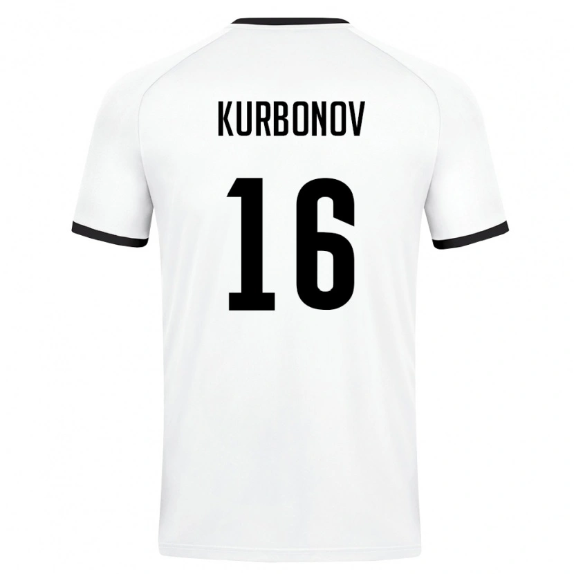 Danxen Niño Camiseta Uzbekistán Bilol Kurbonov #16 Blanco Verde Oscuro 2ª Equipación 26-28 La Camisa México