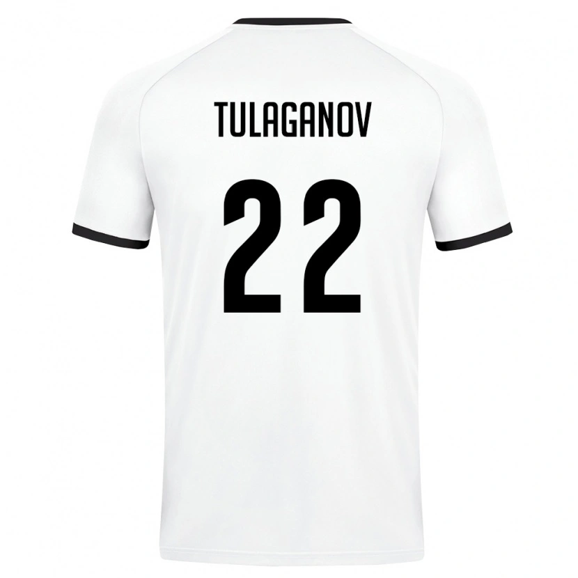 Danxen Niño Camiseta Uzbekistán Davron Tulaganov #22 Blanco Verde Oscuro 2ª Equipación 26-28 La Camisa México