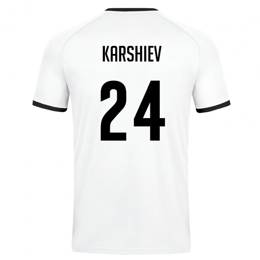 Danxen Niño Camiseta Uzbekistán Azizbek Karshiev #24 Blanco Verde Oscuro 2ª Equipación 26-28 La Camisa México