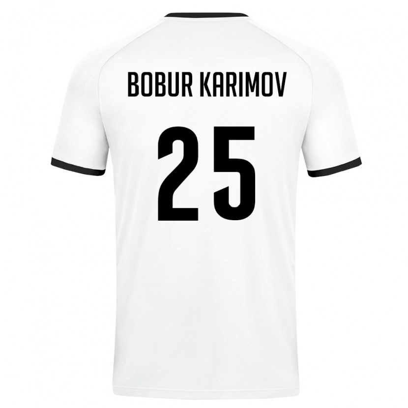 Danxen Niño Camiseta Uzbekistán Mukhammad-Bobur Karimov #25 Blanco Verde Oscuro 2ª Equipación 26-28 La Camisa México