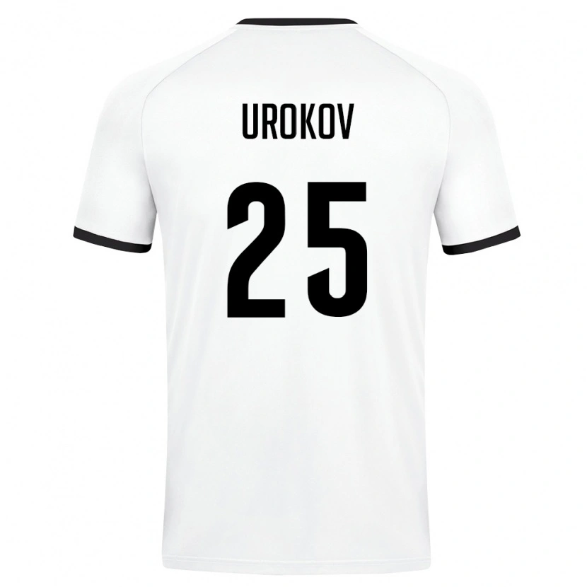 Danxen Niño Camiseta Uzbekistán Mukhammadali Urokov #25 Blanco Verde Oscuro 2ª Equipación 26-28 La Camisa México