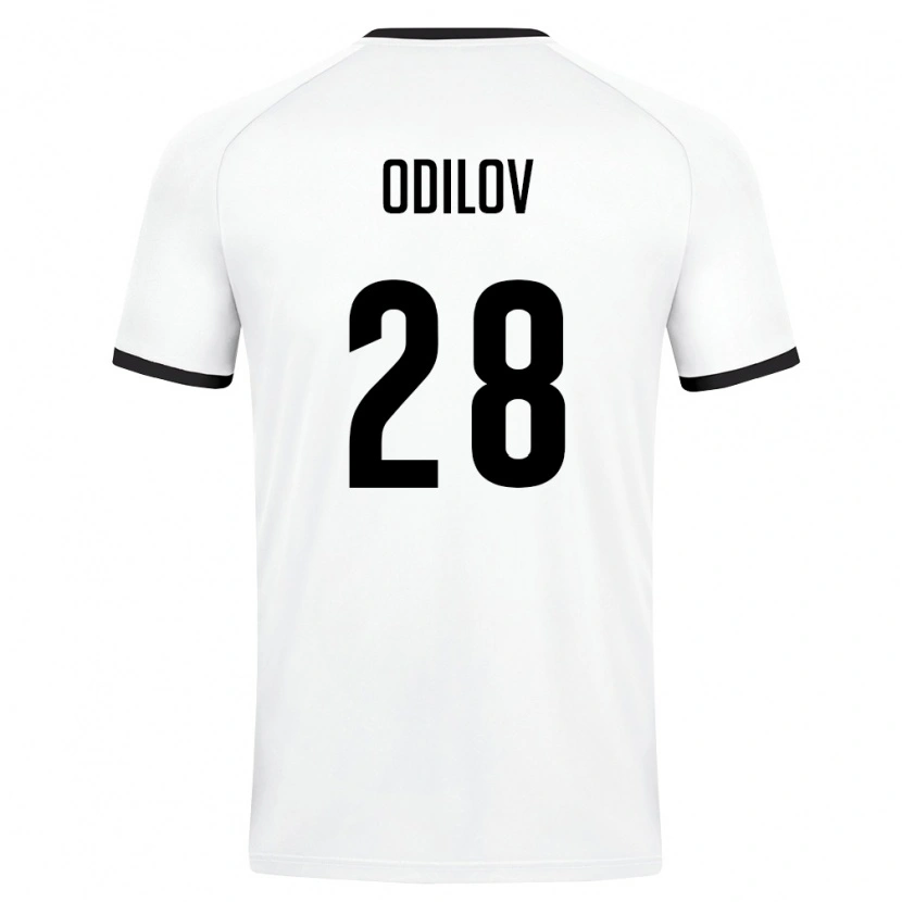 Danxen Niño Camiseta Uzbekistán Alisher Odilov #28 Blanco Verde Oscuro 2ª Equipación 26-28 La Camisa México
