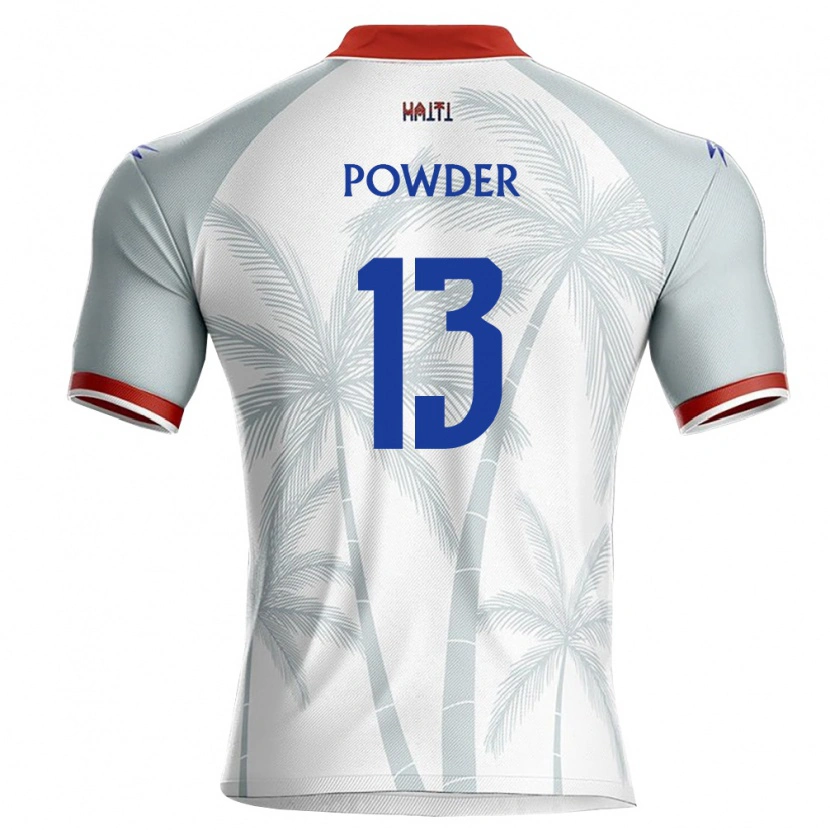 Danxen Niño Camiseta Haití Seth Powder #13 Blanco Rojo Gris 2ª Equipación 26-28 La Camisa México