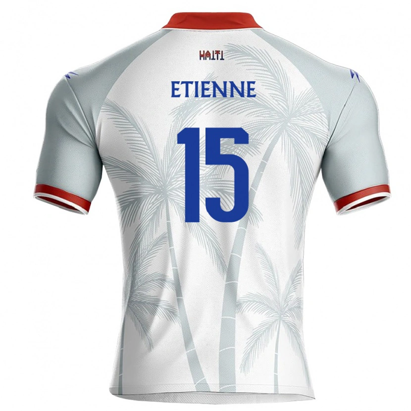 Danxen Niño Camiseta Haití Darrell Etienne #15 Blanco Rojo Gris 2ª Equipación 26-28 La Camisa México