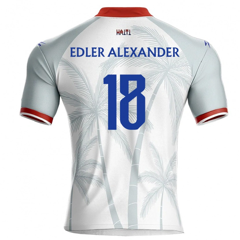 Danxen Niño Camiseta Haití Guesly Edler Alexander #18 Blanco Rojo Gris 2ª Equipación 26-28 La Camisa México