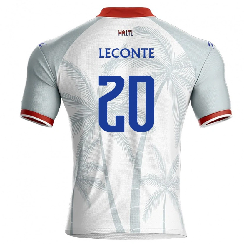 Danxen Niño Camiseta Haití Will Leconte #20 Blanco Rojo Gris 2ª Equipación 26-28 La Camisa México