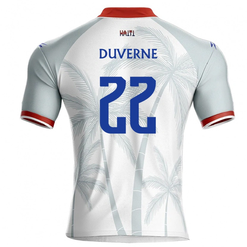 Danxen Niño Camiseta Haití Jean-Kévin Duverne #22 Blanco Rojo Gris 2ª Equipación 26-28 La Camisa México