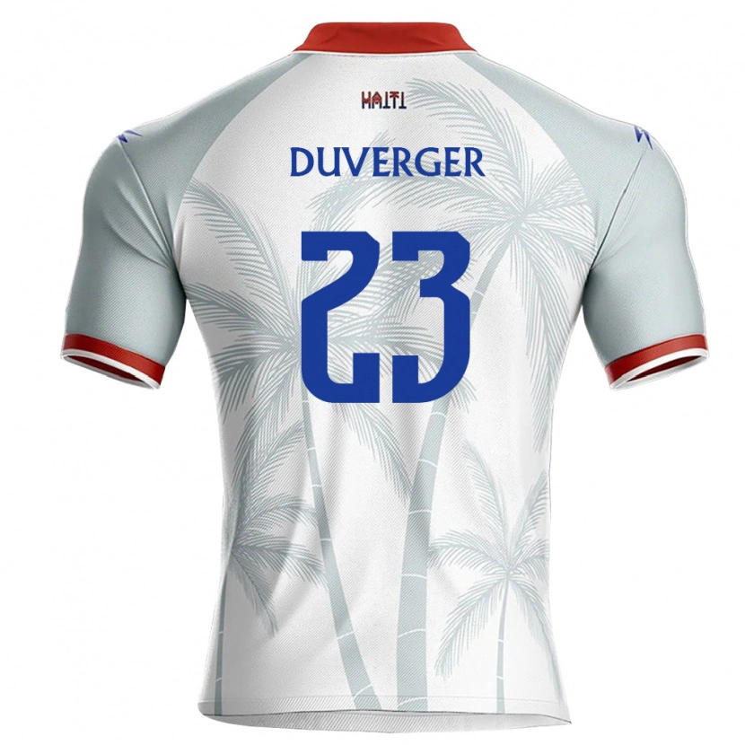 Danxen Niño Camiseta Haití Josué Duverger #23 Blanco Rojo Gris 2ª Equipación 26-28 La Camisa México