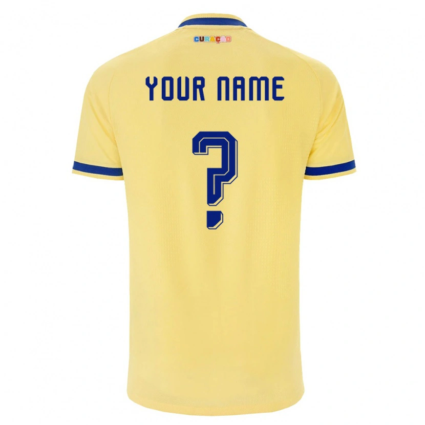 Danxen Niño Camiseta Curazao Su Nombre #0 Amarillo Marino Rosa 2ª Equipación 26-28 La Camisa México